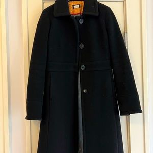 Classic Beautiful Black Jcrew Wool Coat 2P